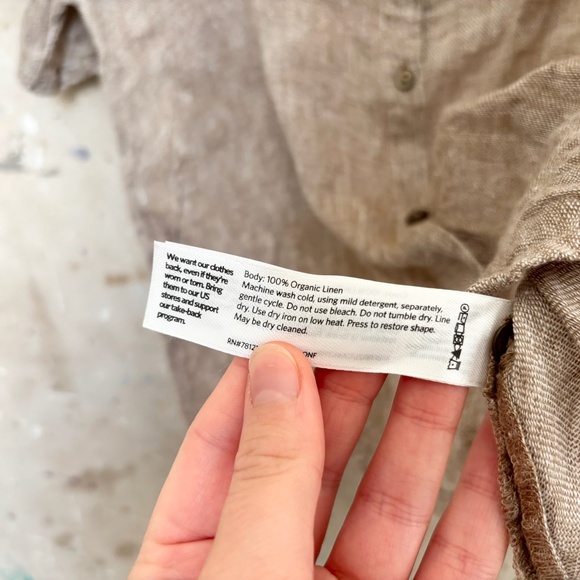 Eileen Fisher Mandarin Collar Short-Sleeve Shirt - Picture 5 of 5